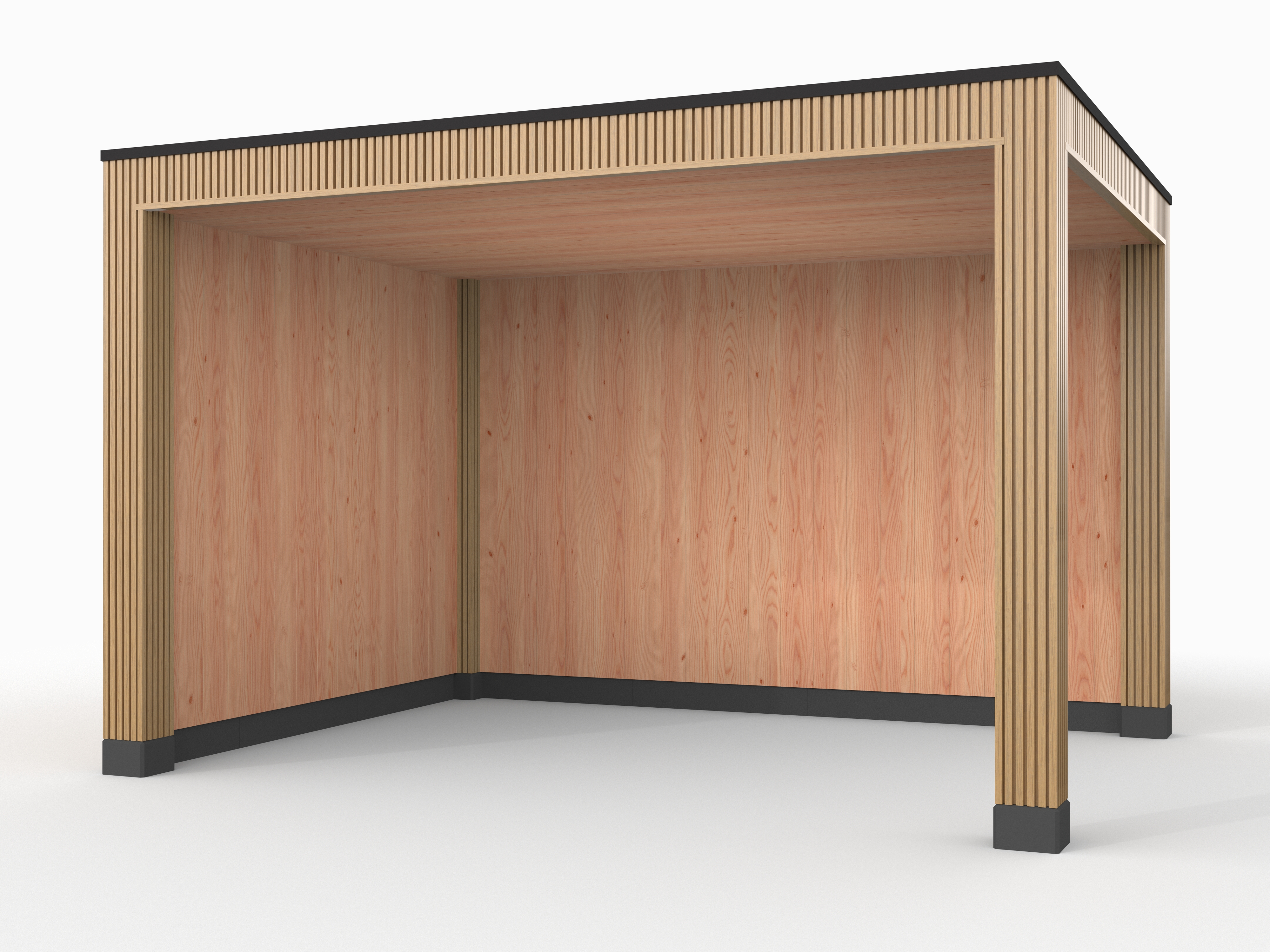 Douglas overkapping, 400 x 300, met achterwand en zijwand, Westwood Rhombus Red Cedar - Afbeelding 1